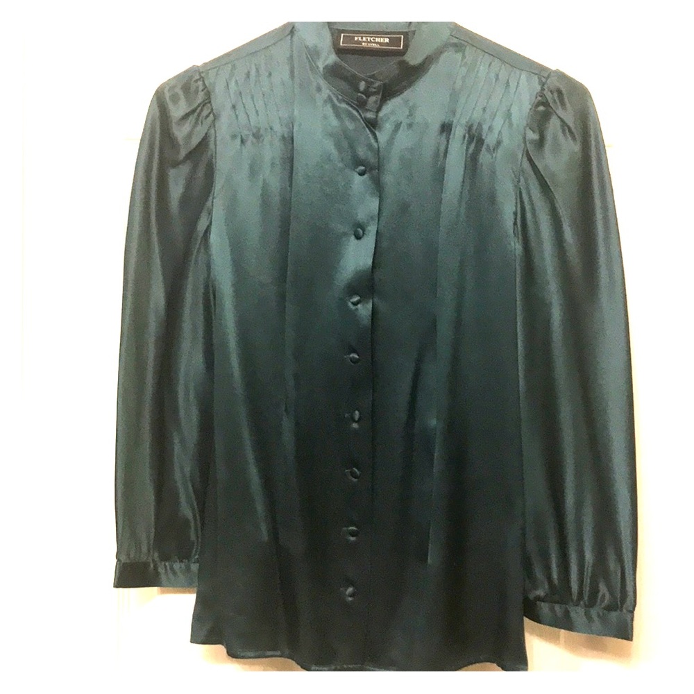 Emerald silk blouse